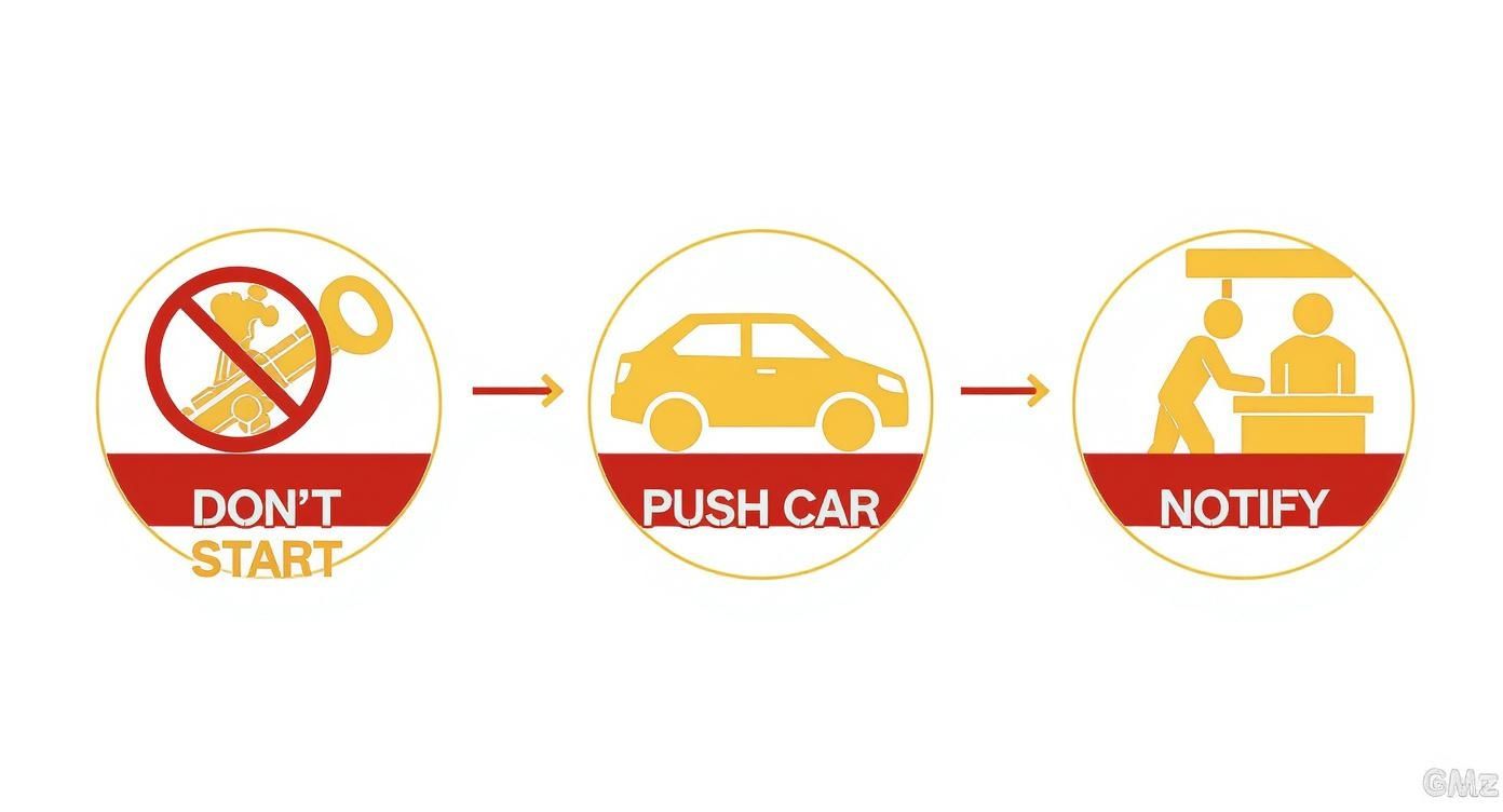 Infographic about how to drain fuel tank