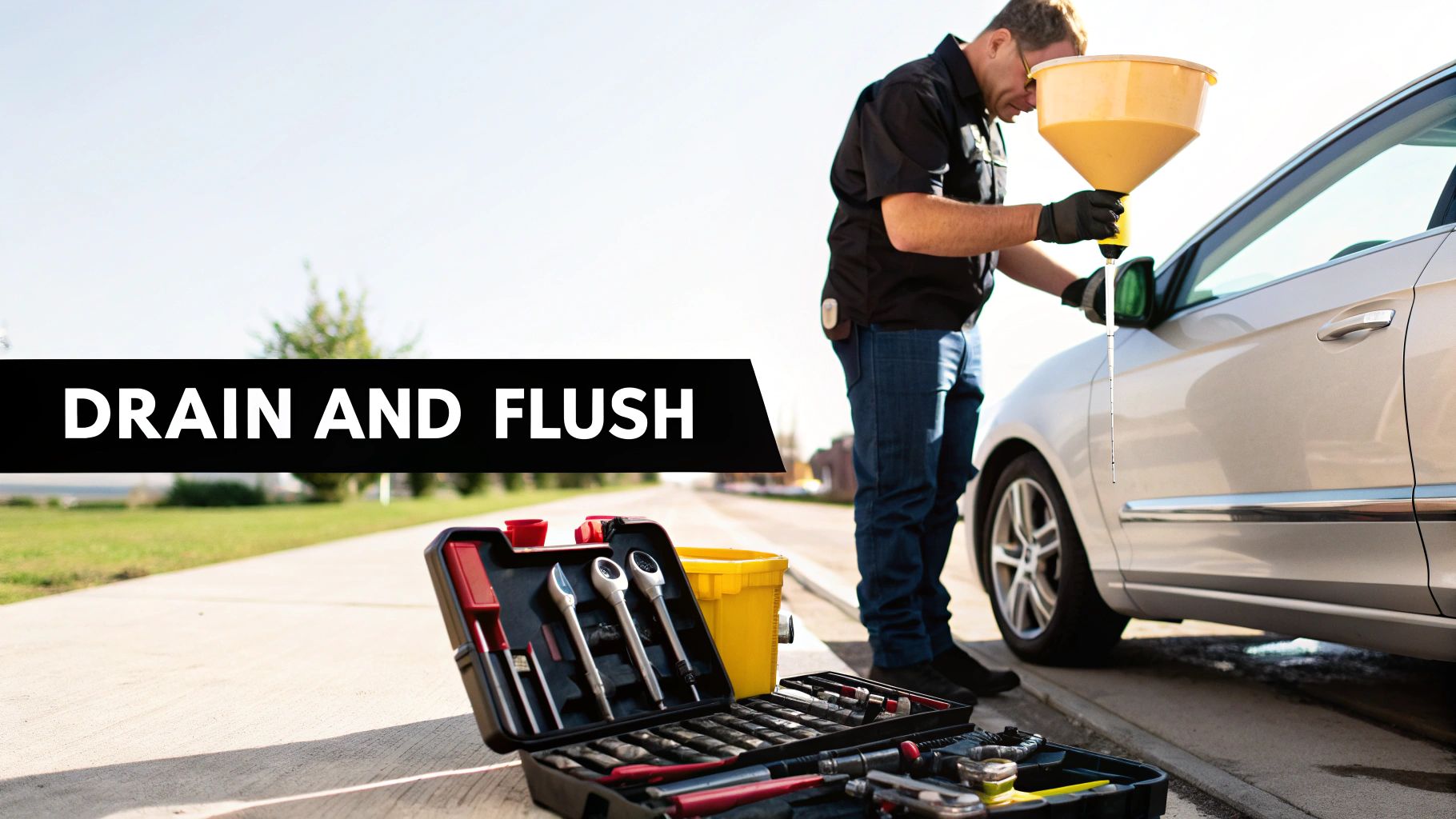 wrong fuel in a car drain