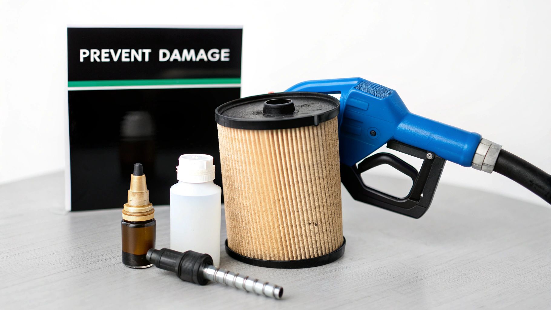 A person refuelling a diesel car with a green fuel pump nozzle.