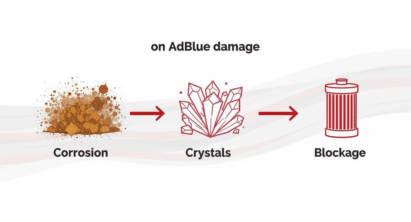 Infographic about adblue into diesel tank