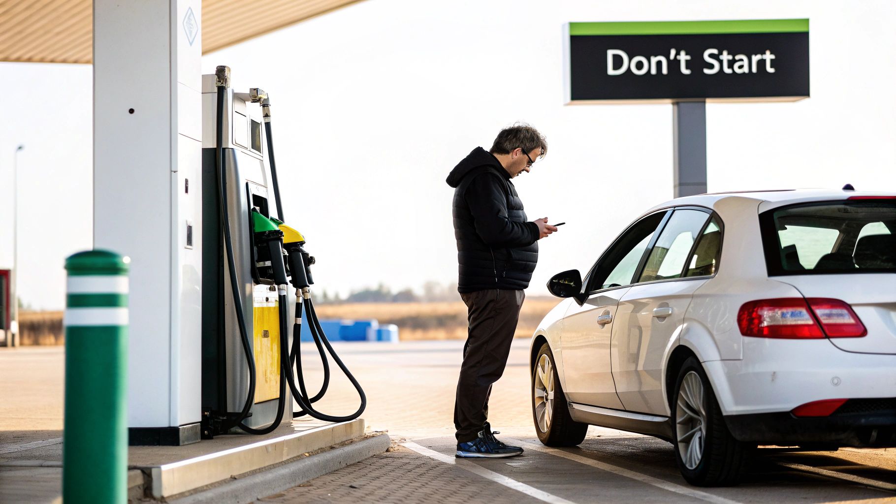 A car engine bay with the bonnet open, showcasing intricate components.