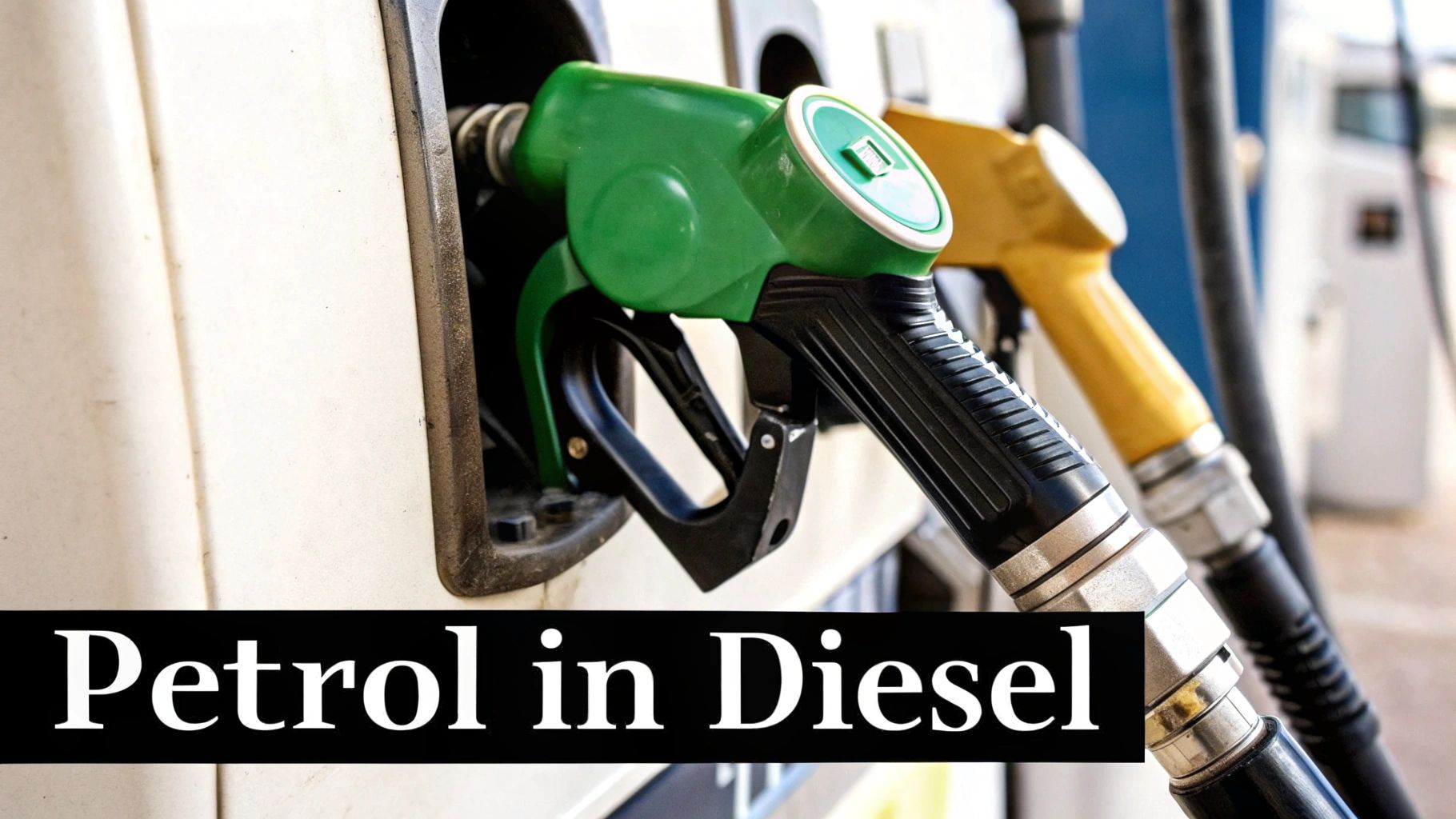 A close-up of a diesel engine's components under the bonnet of a car.