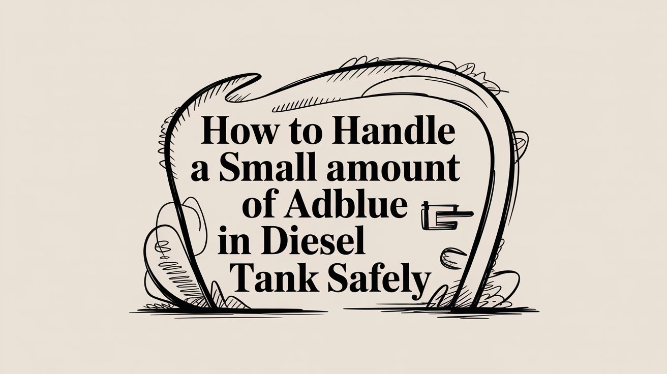 How to handle a small amount of adblue in diesel tank safely