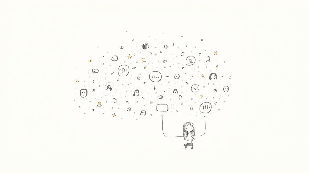 A person interacting with a futuristic voice interface, symbolizing automated voice technology.