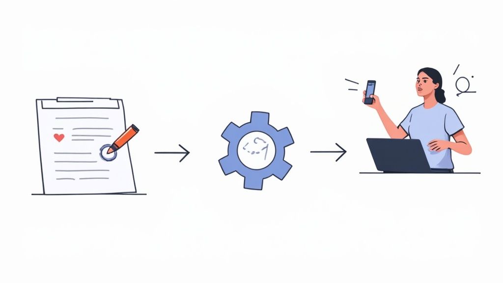 Image of hands working on a laptop keyboard