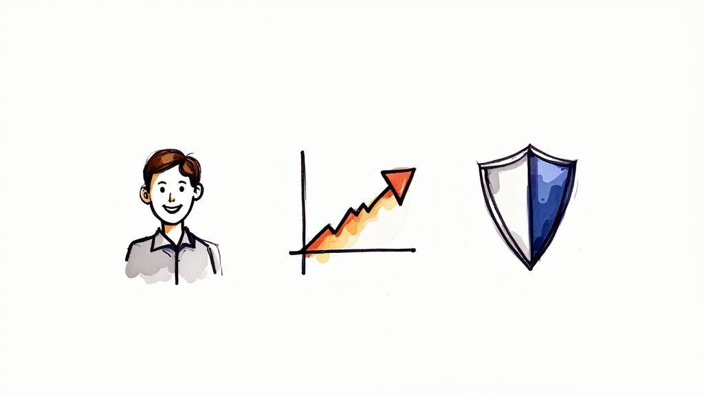 A team collaborating, representing the people behind service delivery.