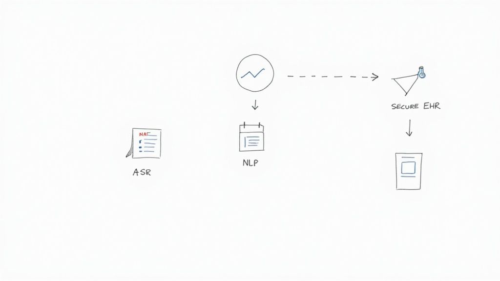 A visual representation of interconnected digital communication technologies.