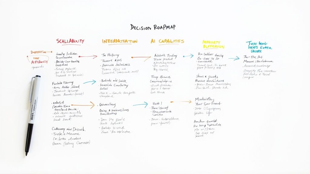 Team members in a modern call center using software on their computers.