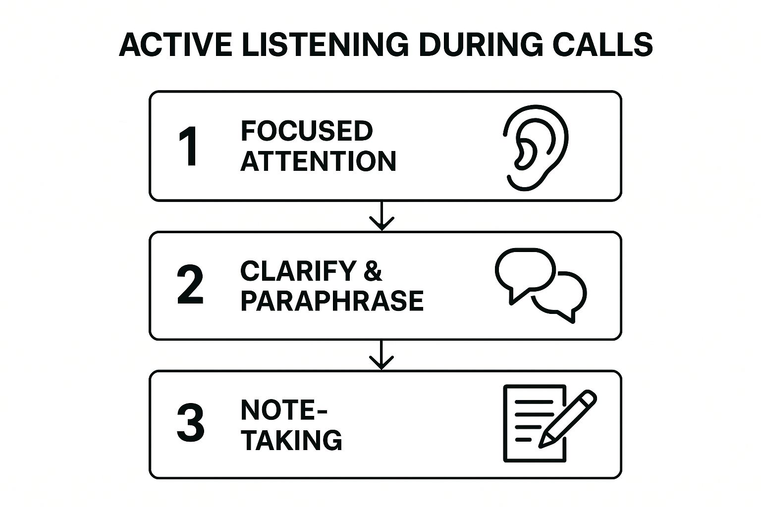 Infographic showing key data about Active Listening and Note-Taking During Calls