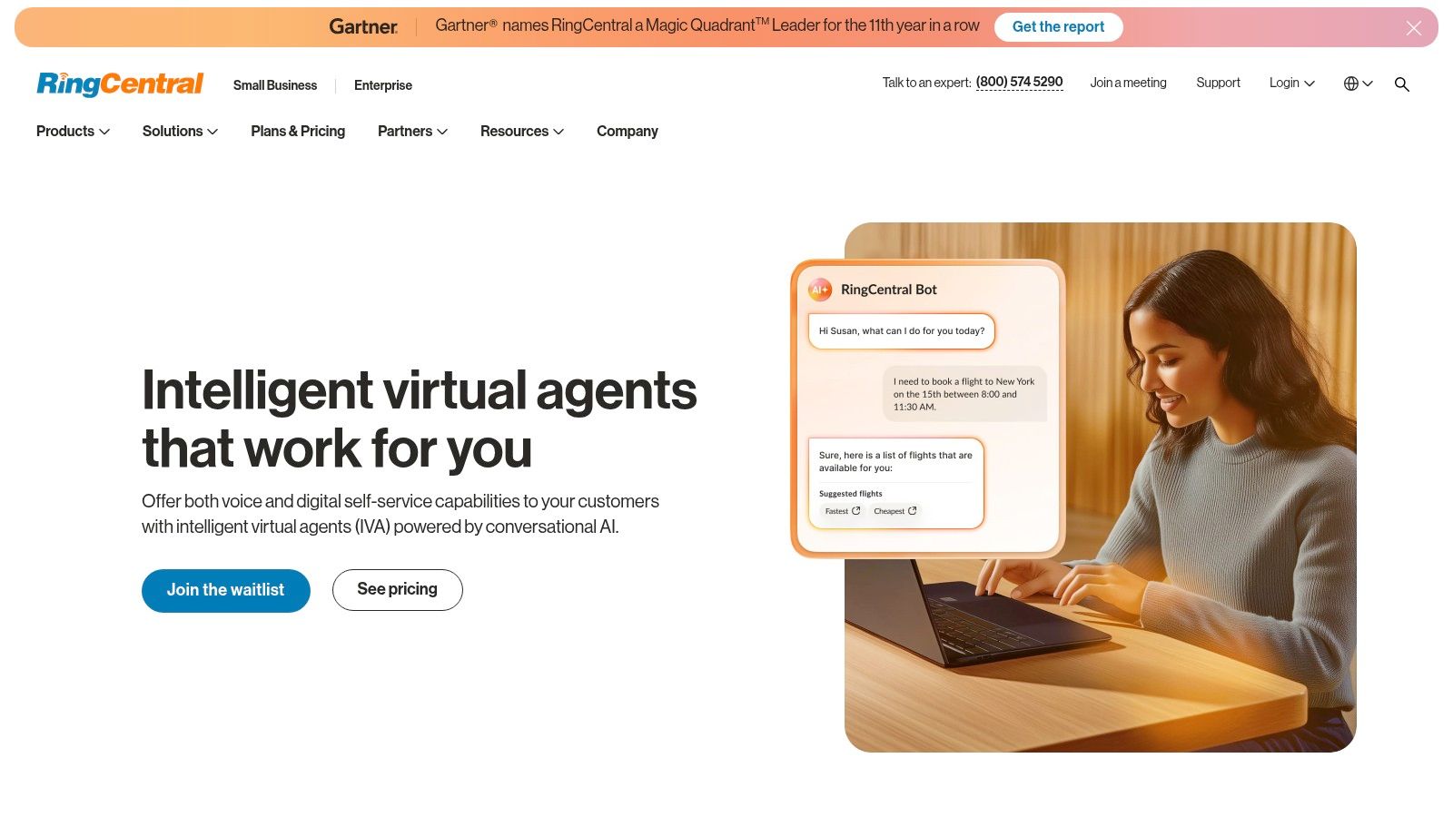 RingCentral AI Receptionist (RingCX platform)