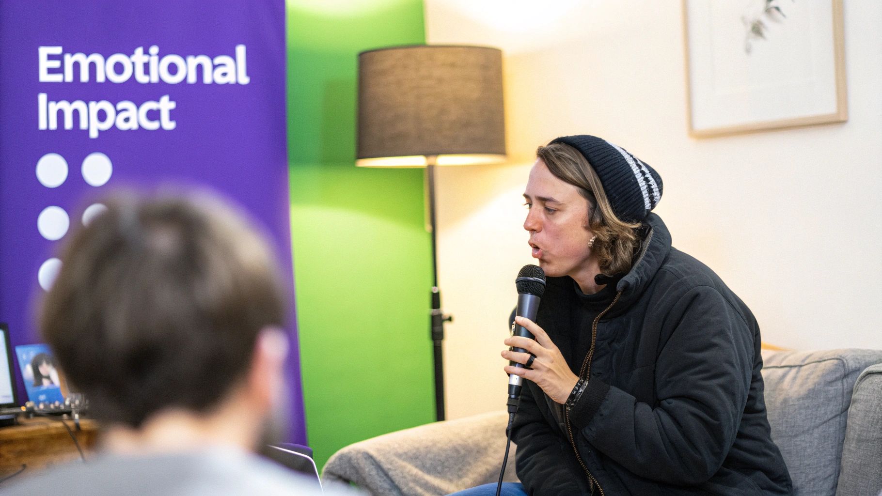 A chart showing an upward trend in conversions and ROI, with customer photos alongside the data points.