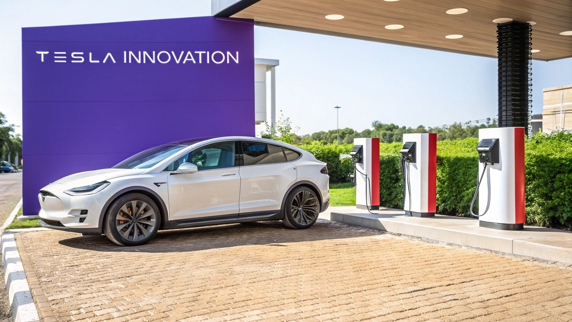 Infographic showcasing key data about Tesla's growth and impact on the electric vehicle and sustainable energy sectors.