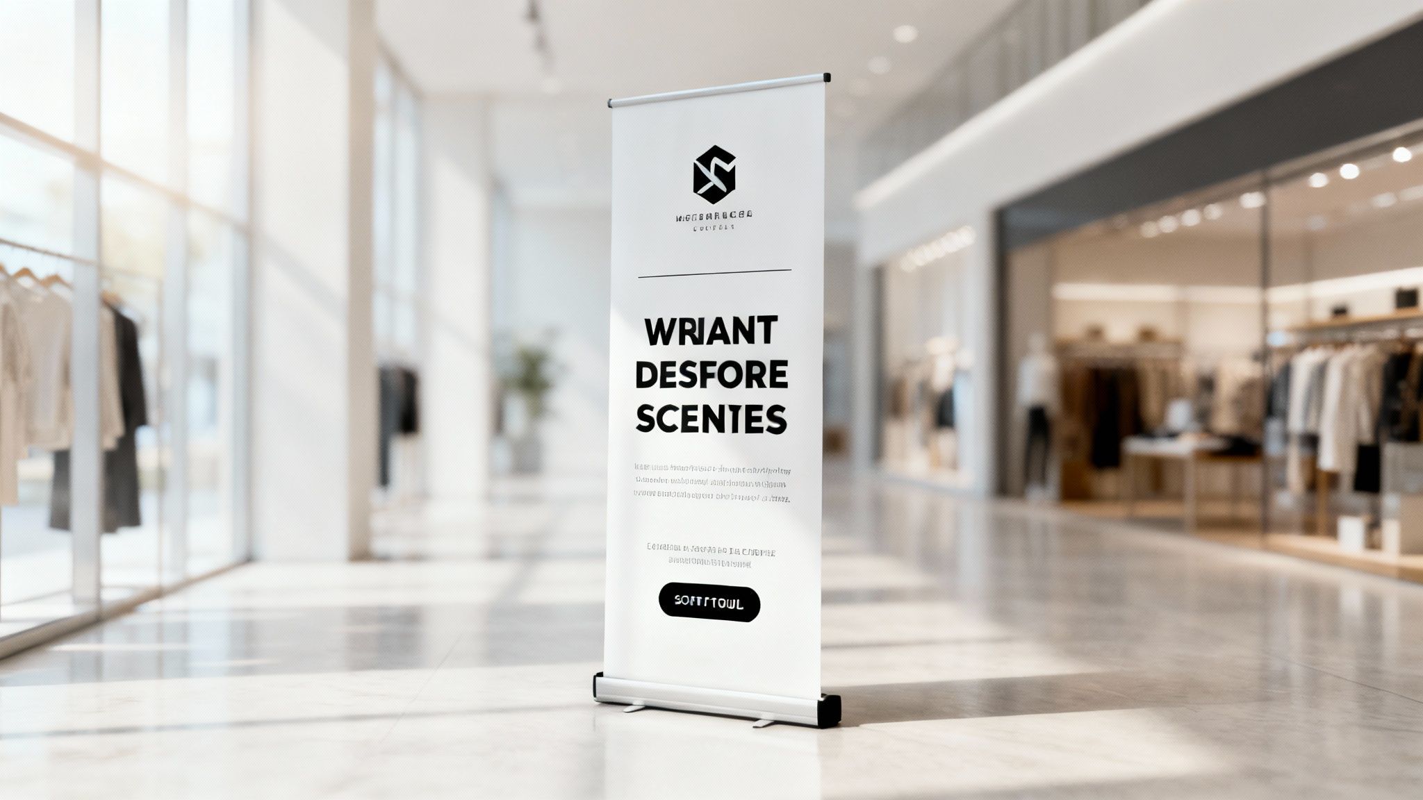 A visually compelling pull ups banner design with clear hierarchy and branding