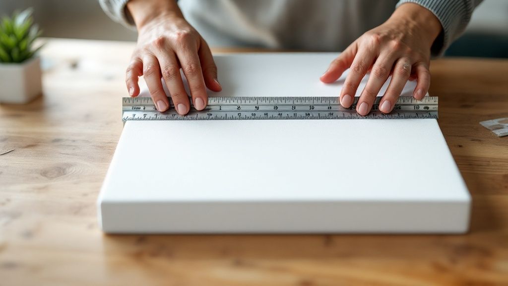 A high-resolution digital photo being edited on a computer screen for canvas printing.