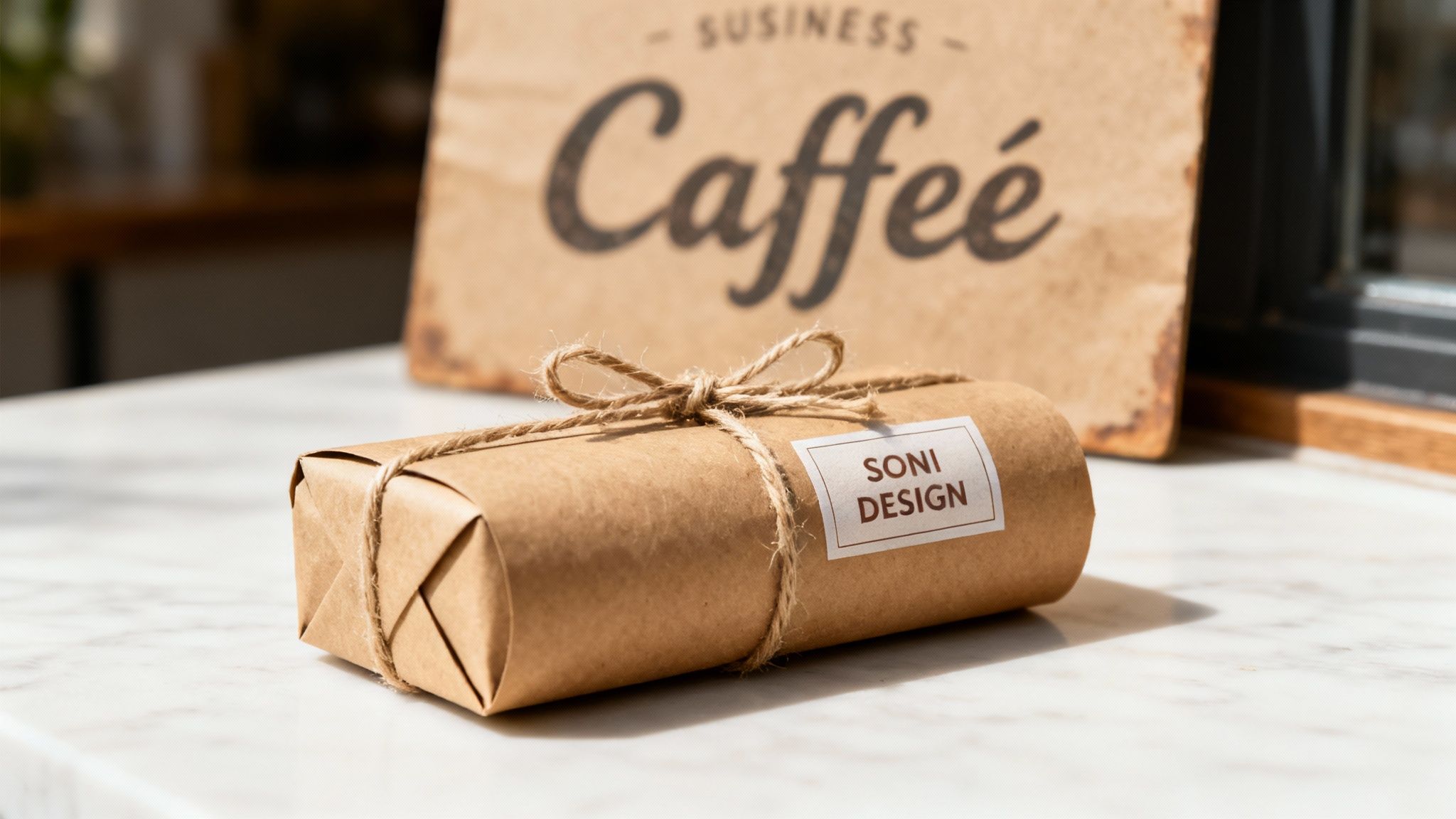 Several large brown kraft paper rolls stored horizontally on industrial shelving in a clean warehouse.