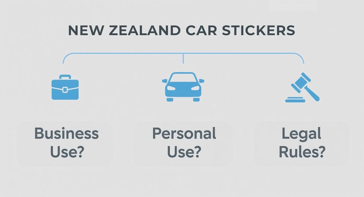 Infographic about car stickers new zealand