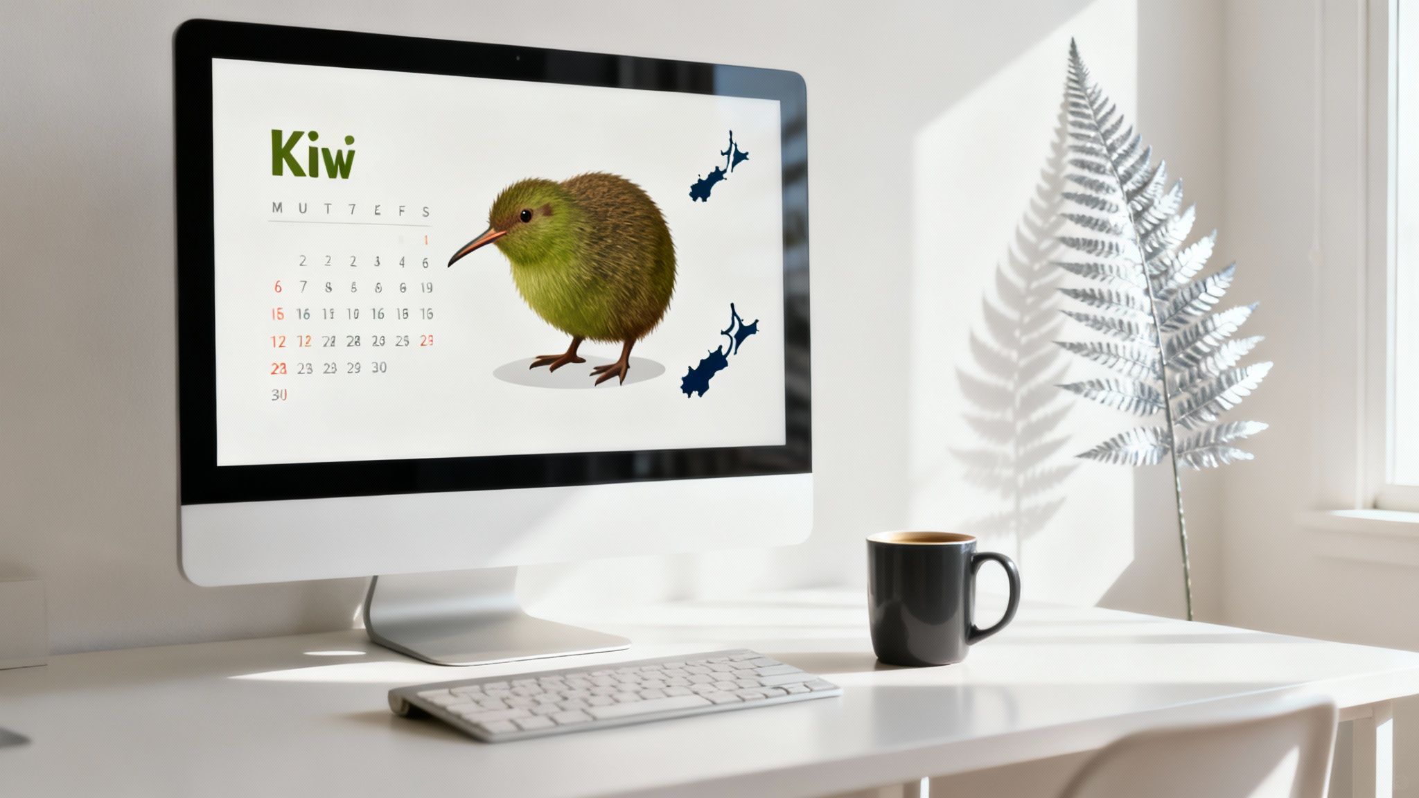 A person marking a date on a beautifully designed personalised wall calendar.