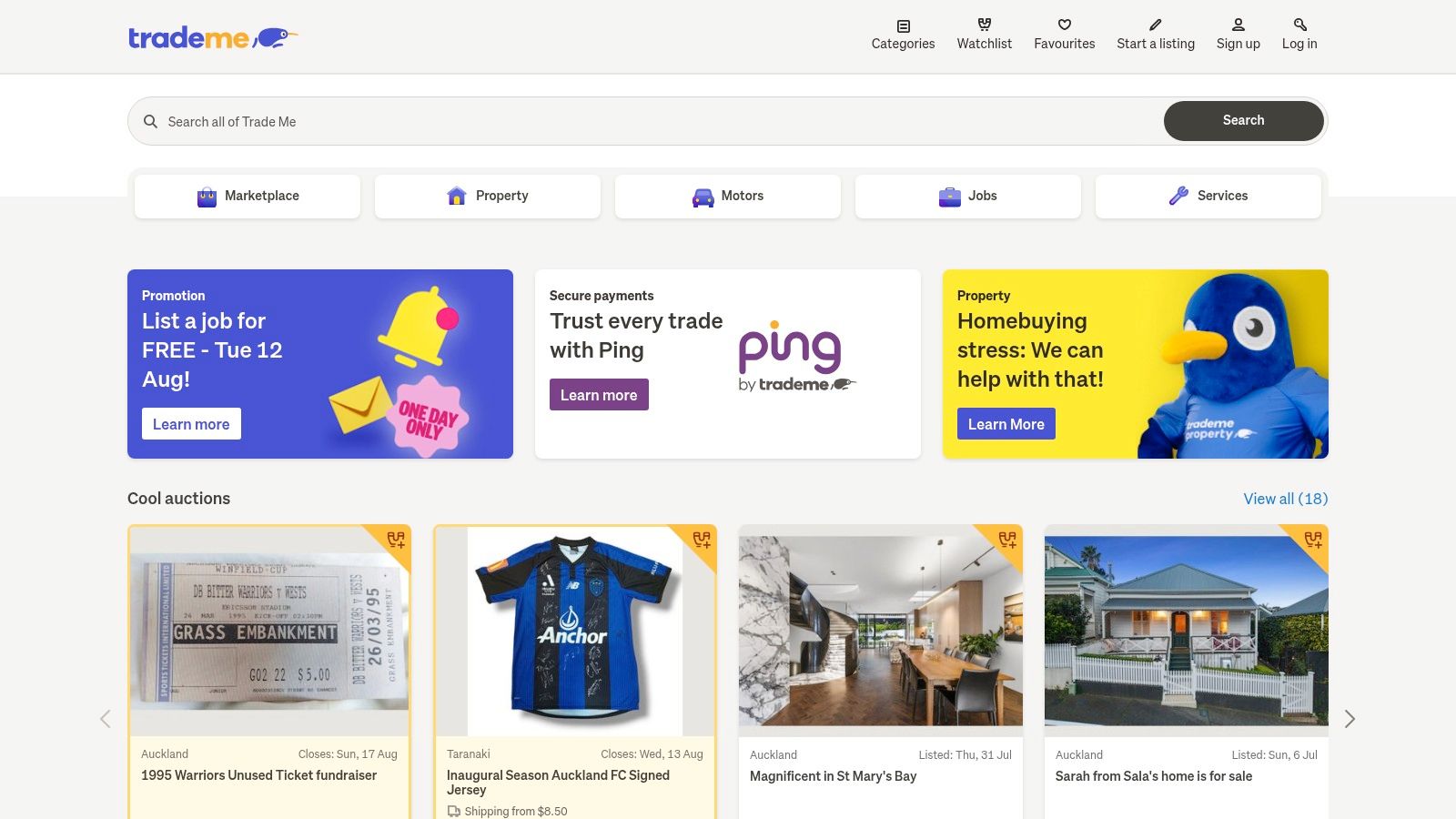 Trade Me (Marketplace – NZ)
