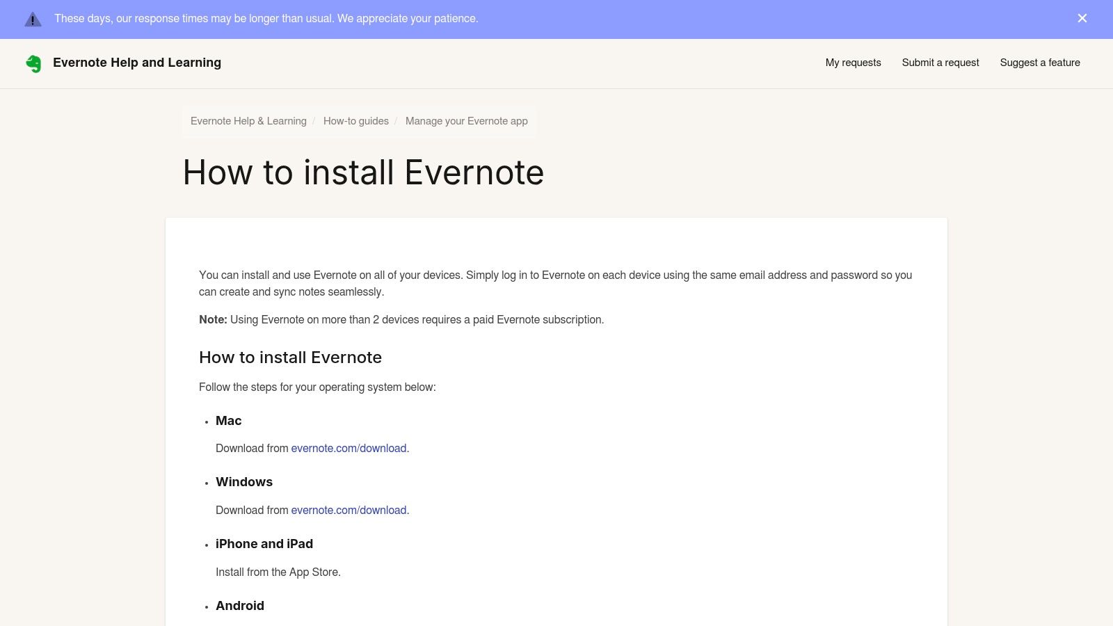 Evernote – Official install guide