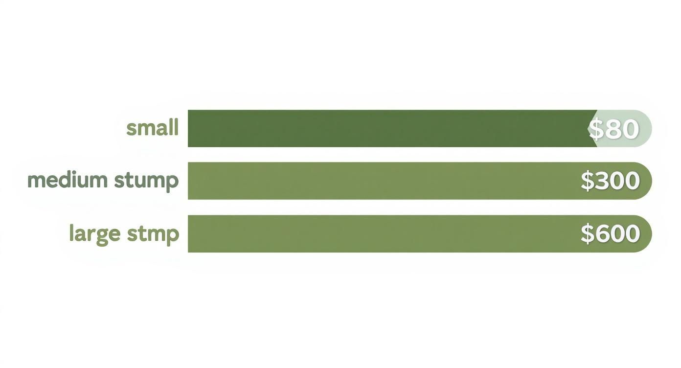 Infographic about cost of removing a tree stump