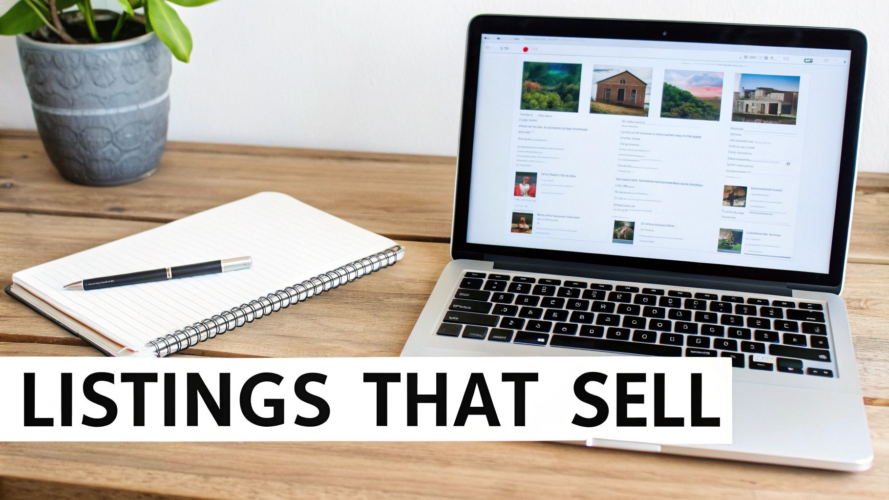 A close-up shot of an artist's hands meticulously writing a description for a piece of artwork on a laptop, with the painting visible in the background.