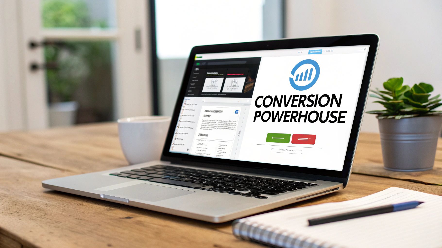 A well-designed contact us page on a laptop screen, showing a clean form and contact details.