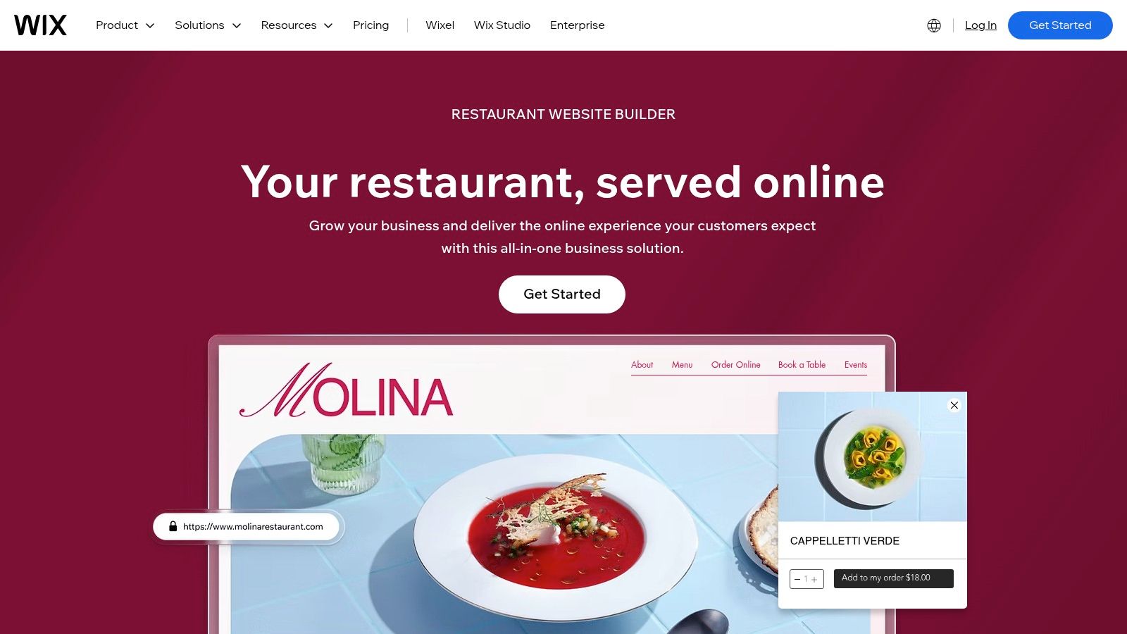 Wix – Restaurant Website Builder