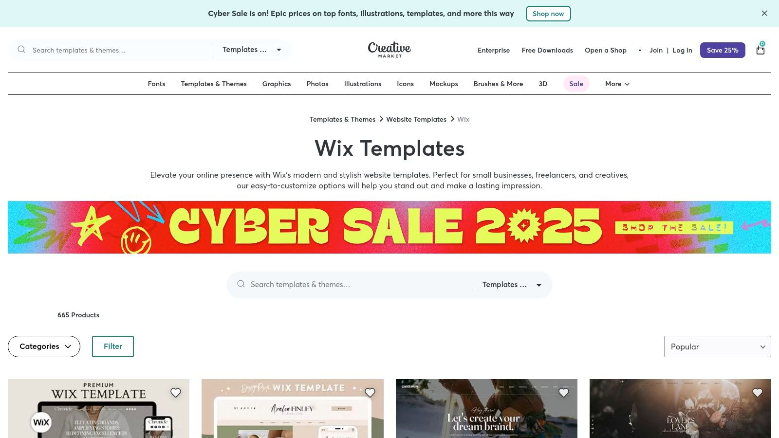 Creative Market – Wix Templates