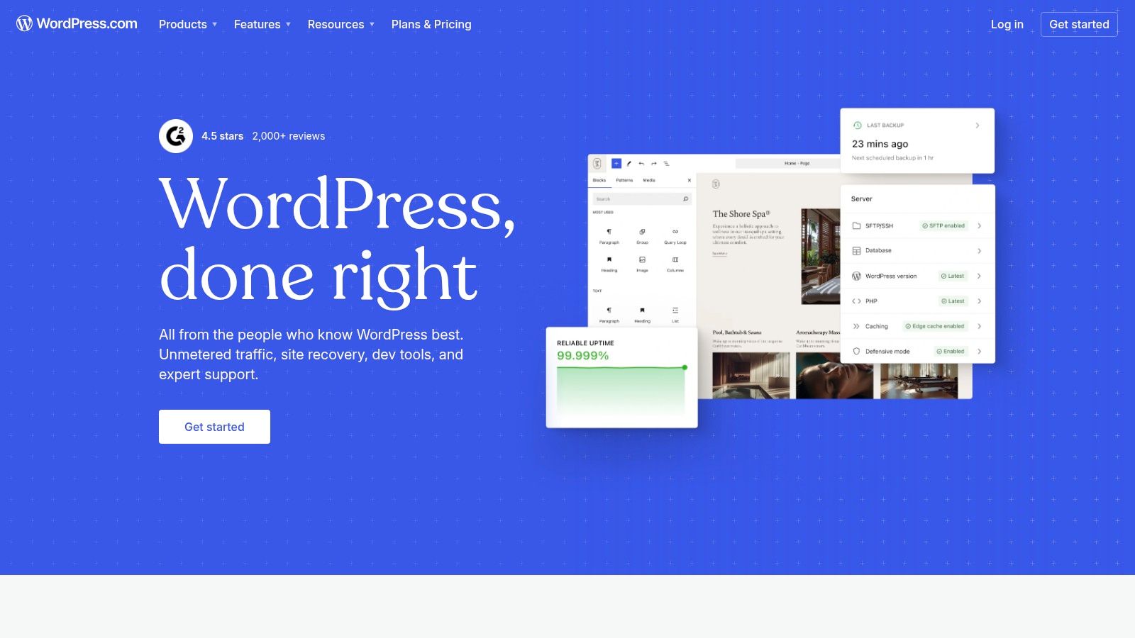 A user editing a portfolio page within the WordPress.com block editor interface.