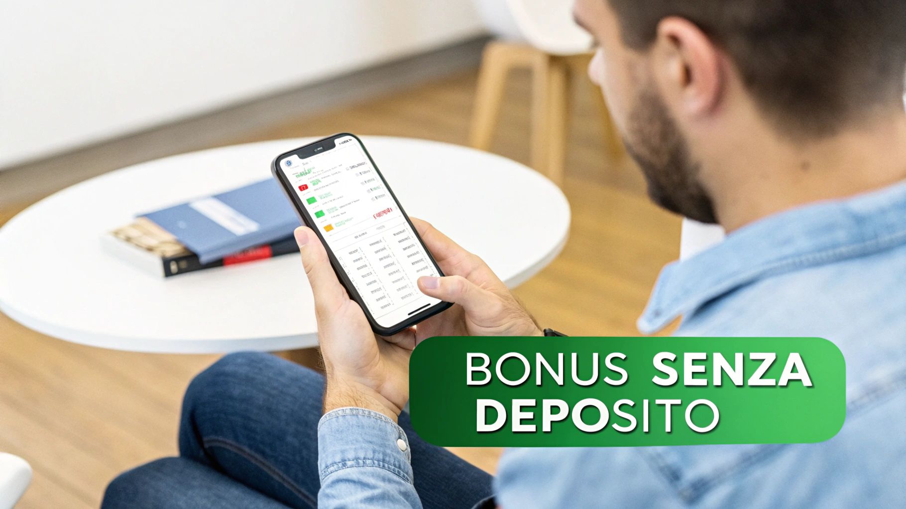 Un uomo felice che controlla le vincite delle scommesse sul suo telefono