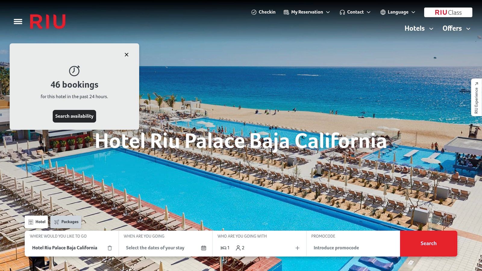 RIU Palace Baja California (Official – RIU Hotels; Los Cabos)