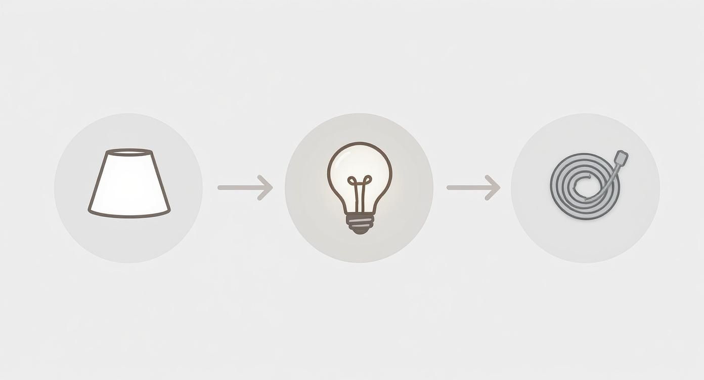 Infographic about how to pack lamps for moving