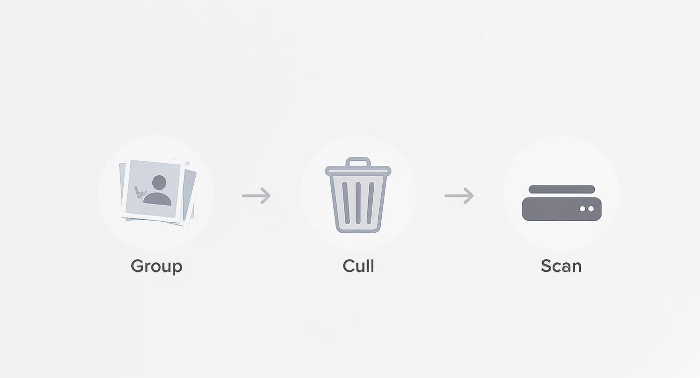 Infographic about how to pack photos for moving