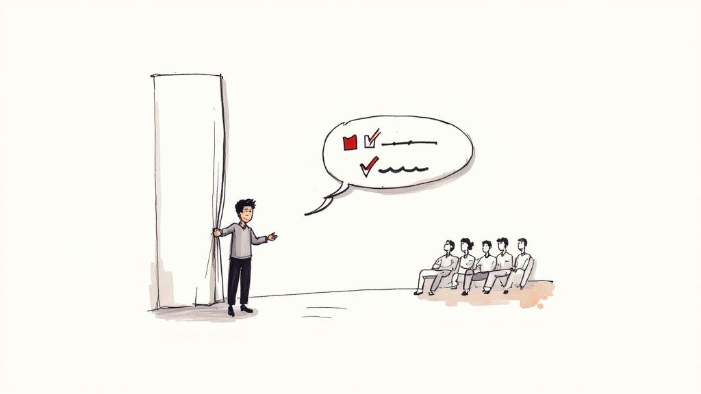 A person looking thoughtful yet determined, ready to speak English without fear.