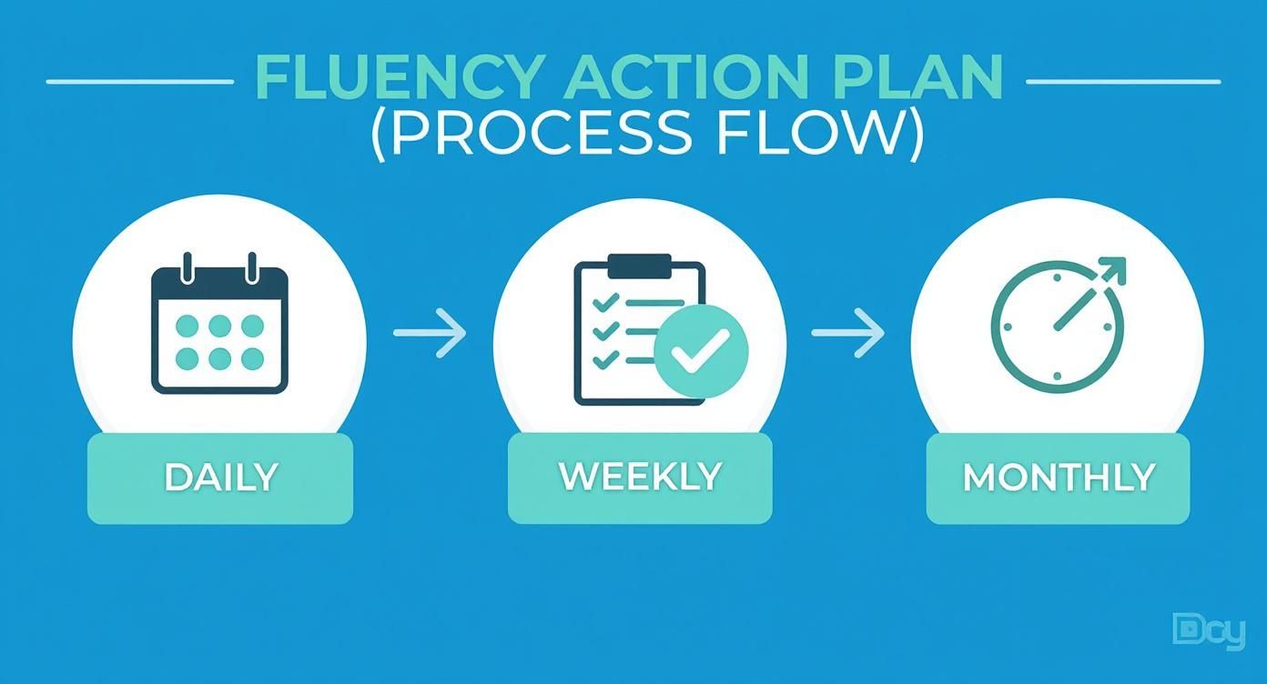 Infographic about how to speak english fluently