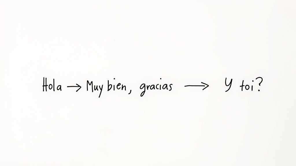 Two people having a friendly conversation over coffee, illustrating a natural exchange.