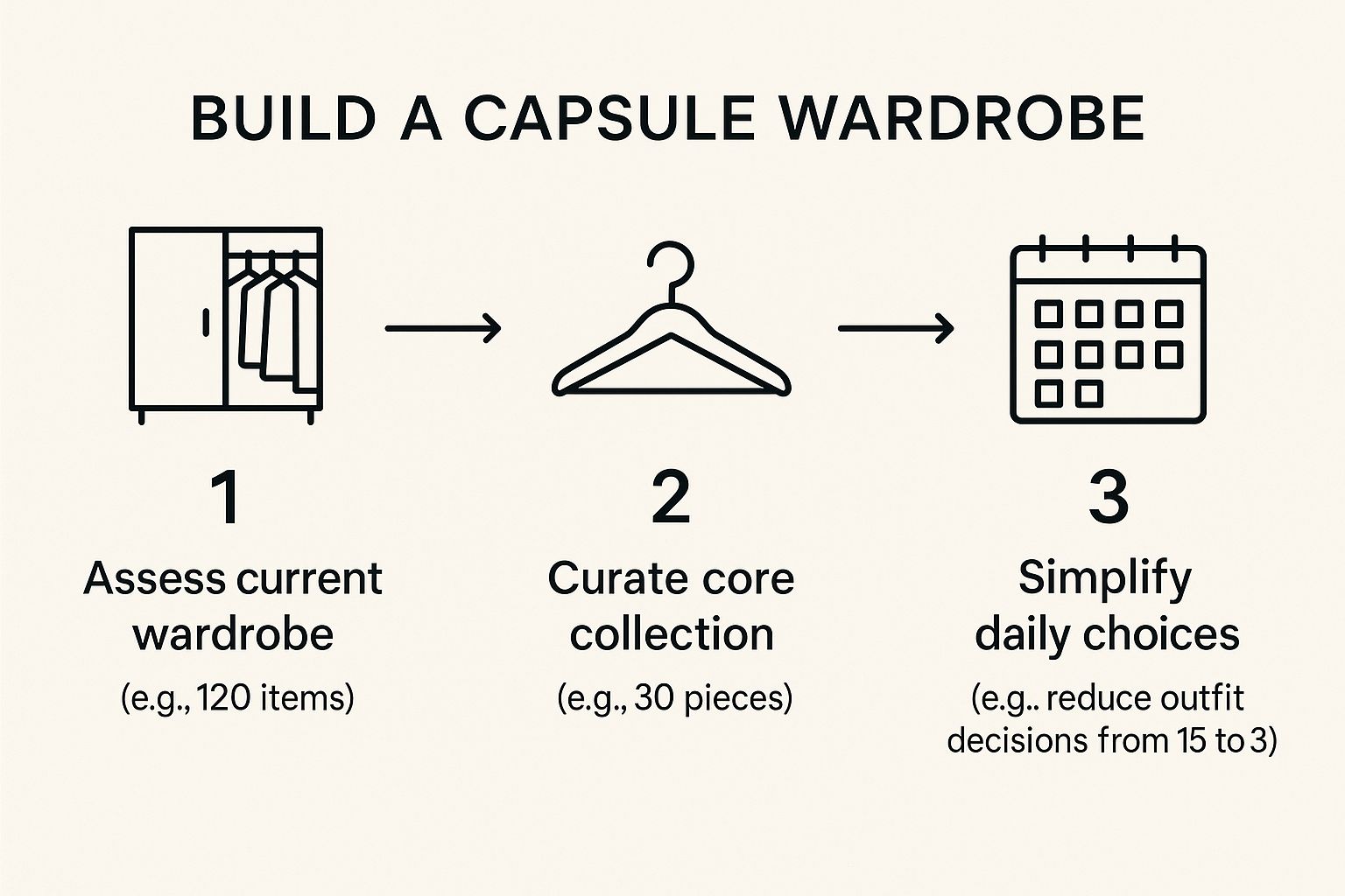 Infographic about how to build a capsule wardrobe