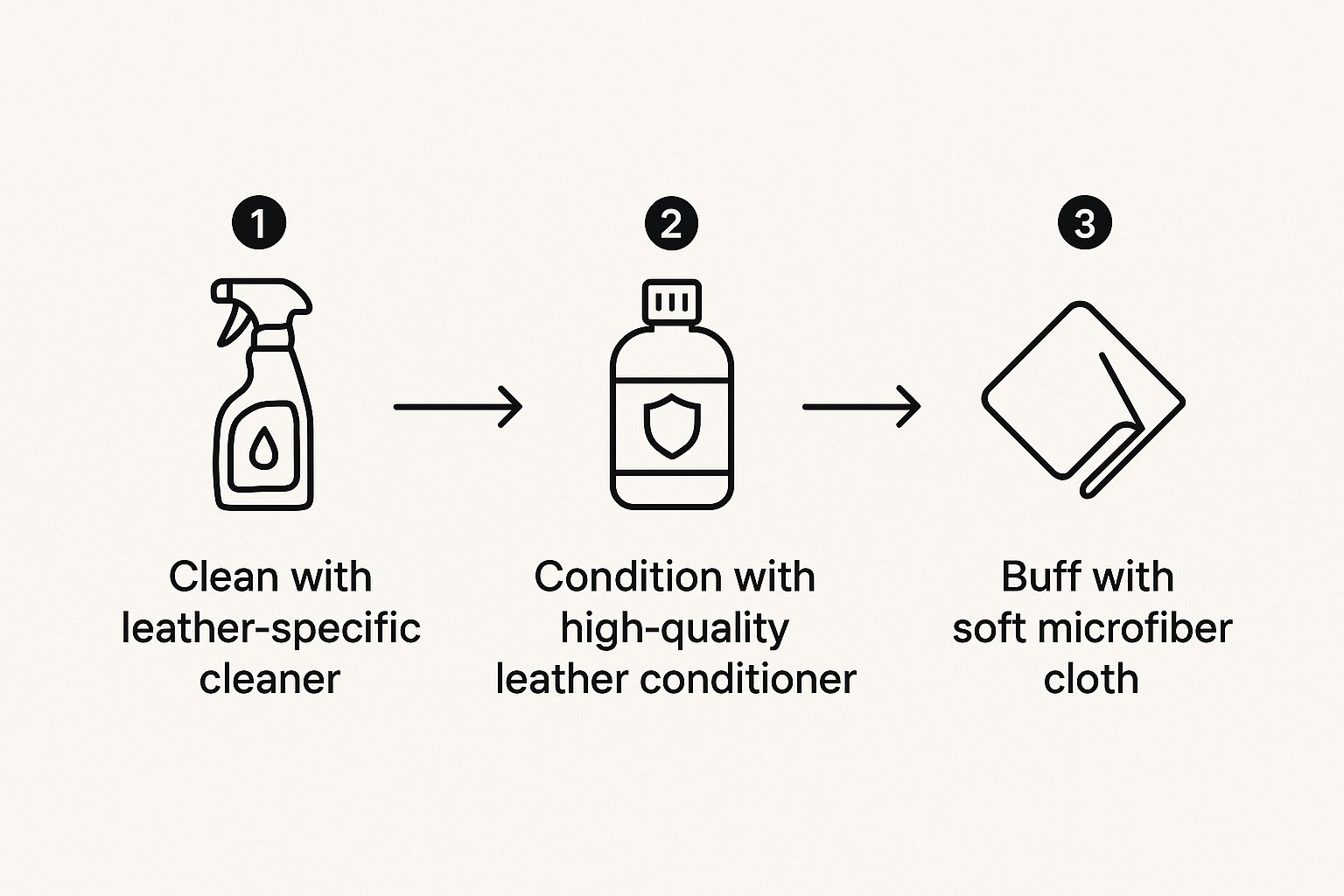 Infographic about how to care for leather bags