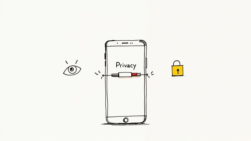 Illustration highlighting social media privacy settings