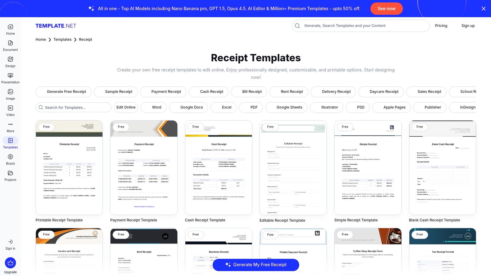 Template.net – Receipt Templates