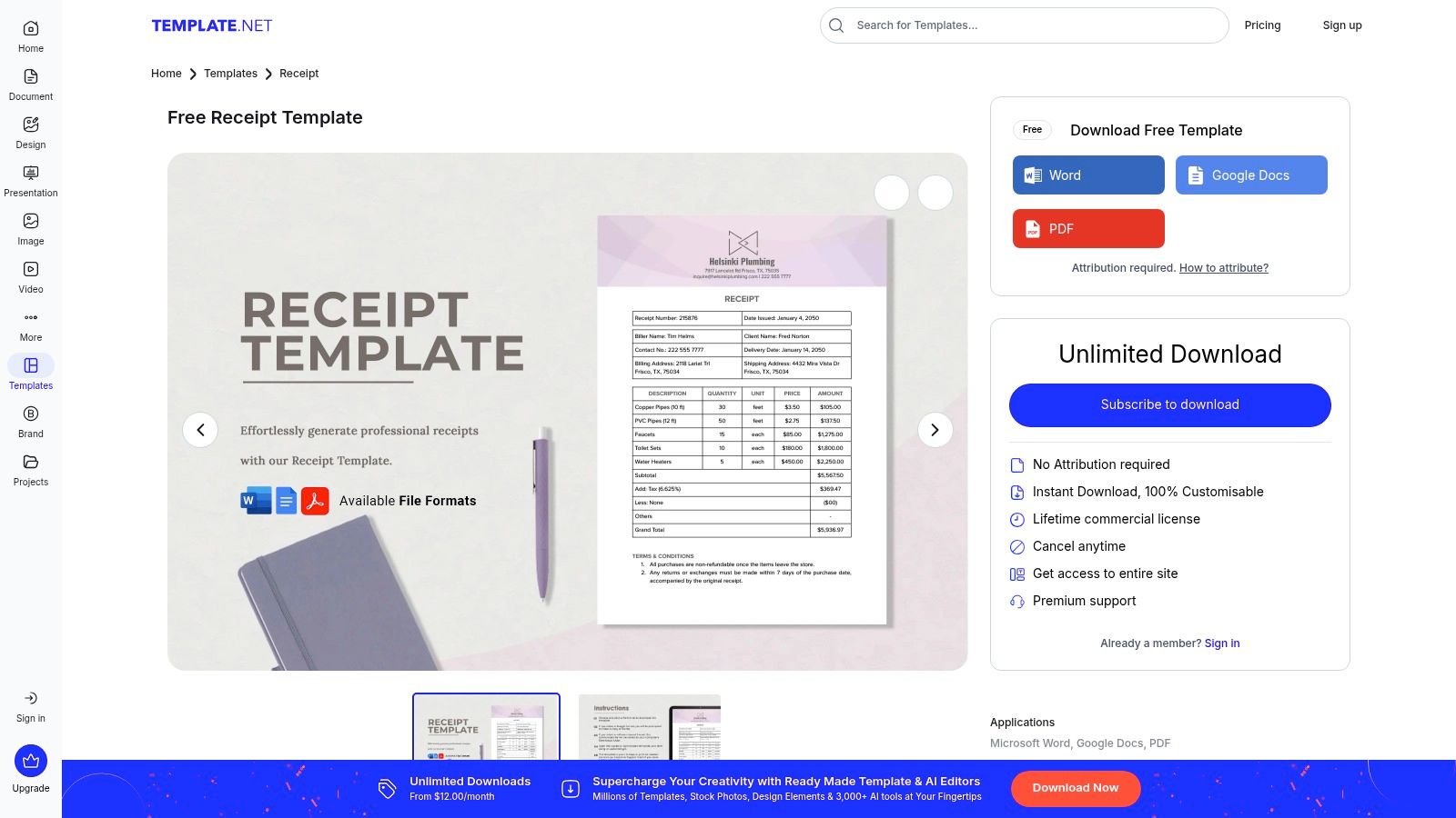 Template.net — Free/Editable Receipt Templates