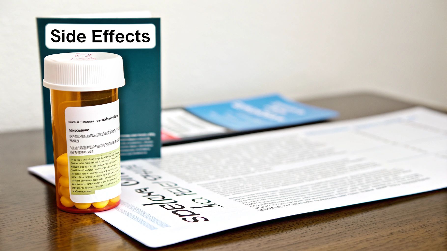 A medical cross symbol next to a warning sign, illustrating the importance of understanding drug interactions and side effects