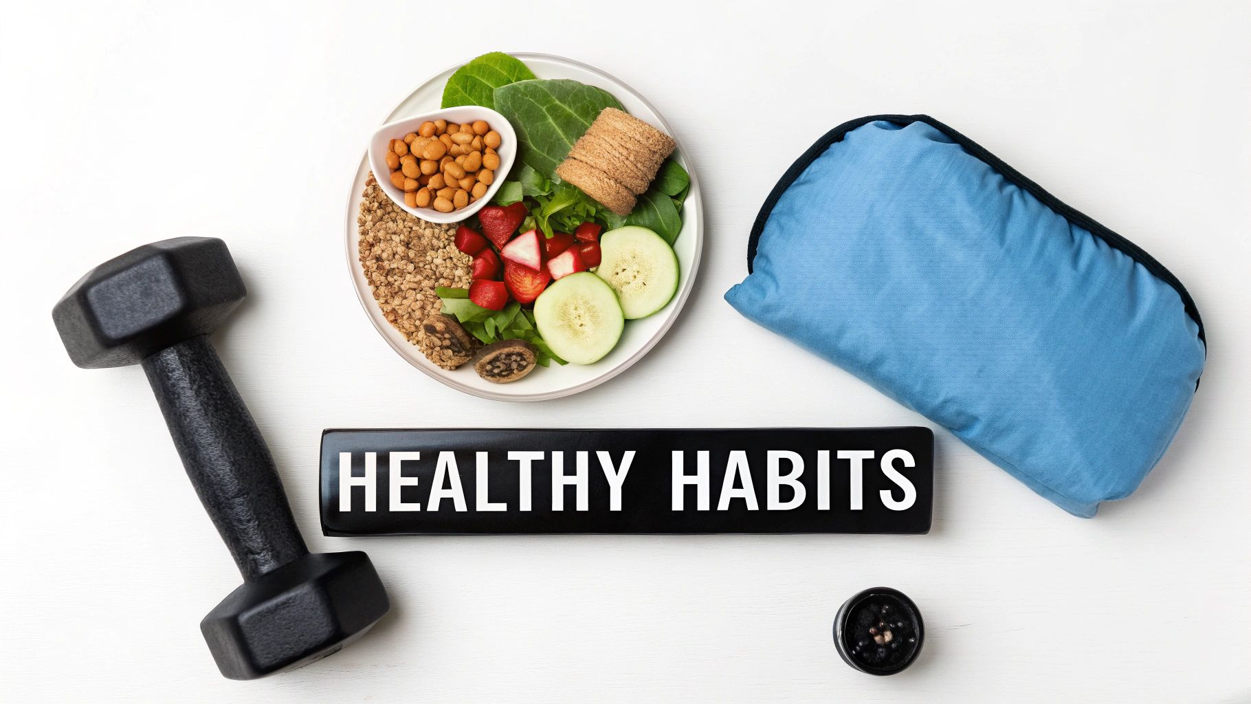 A man lifting weights in a gym, focusing on healthy habits.