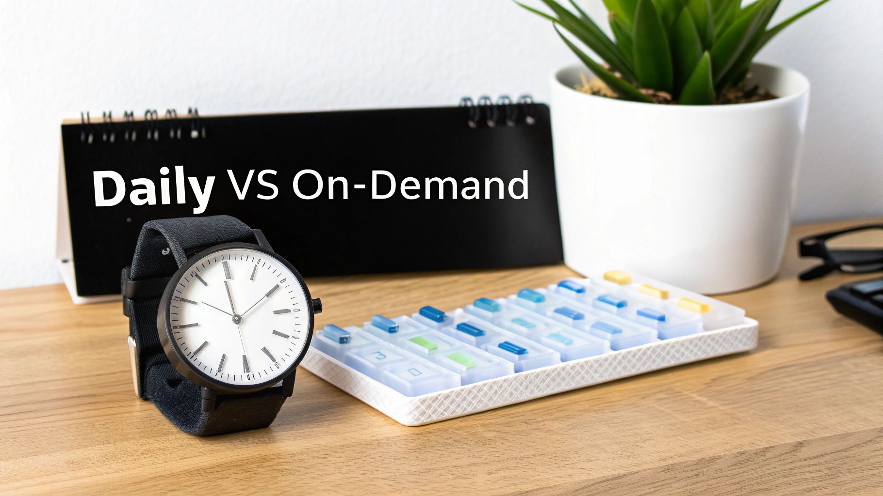 A person looking at two different paths, representing the choice between daily and on-demand dosing.