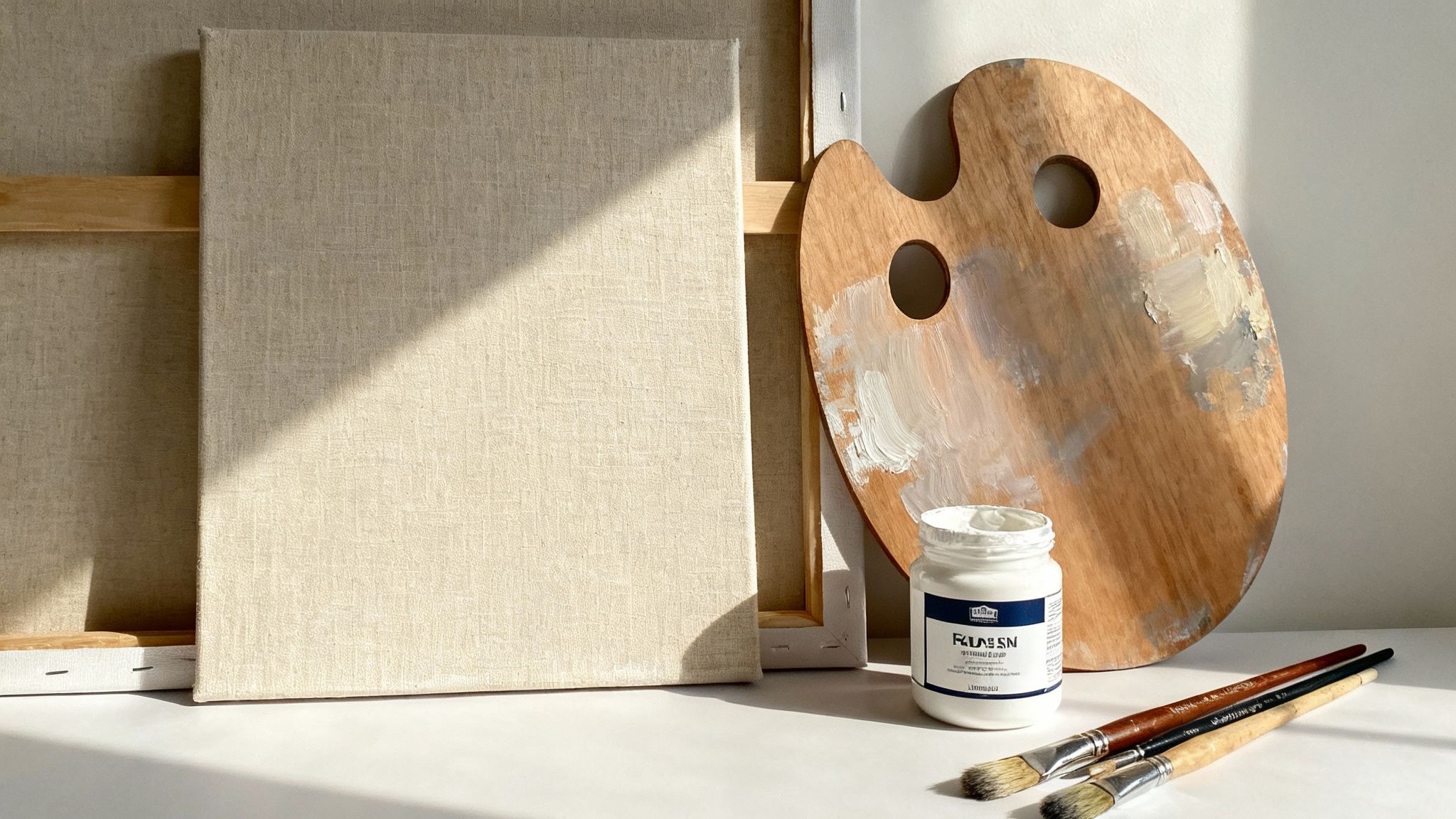 An artist's palette showing a rich array of oil paints, highlighting their texture and depth.