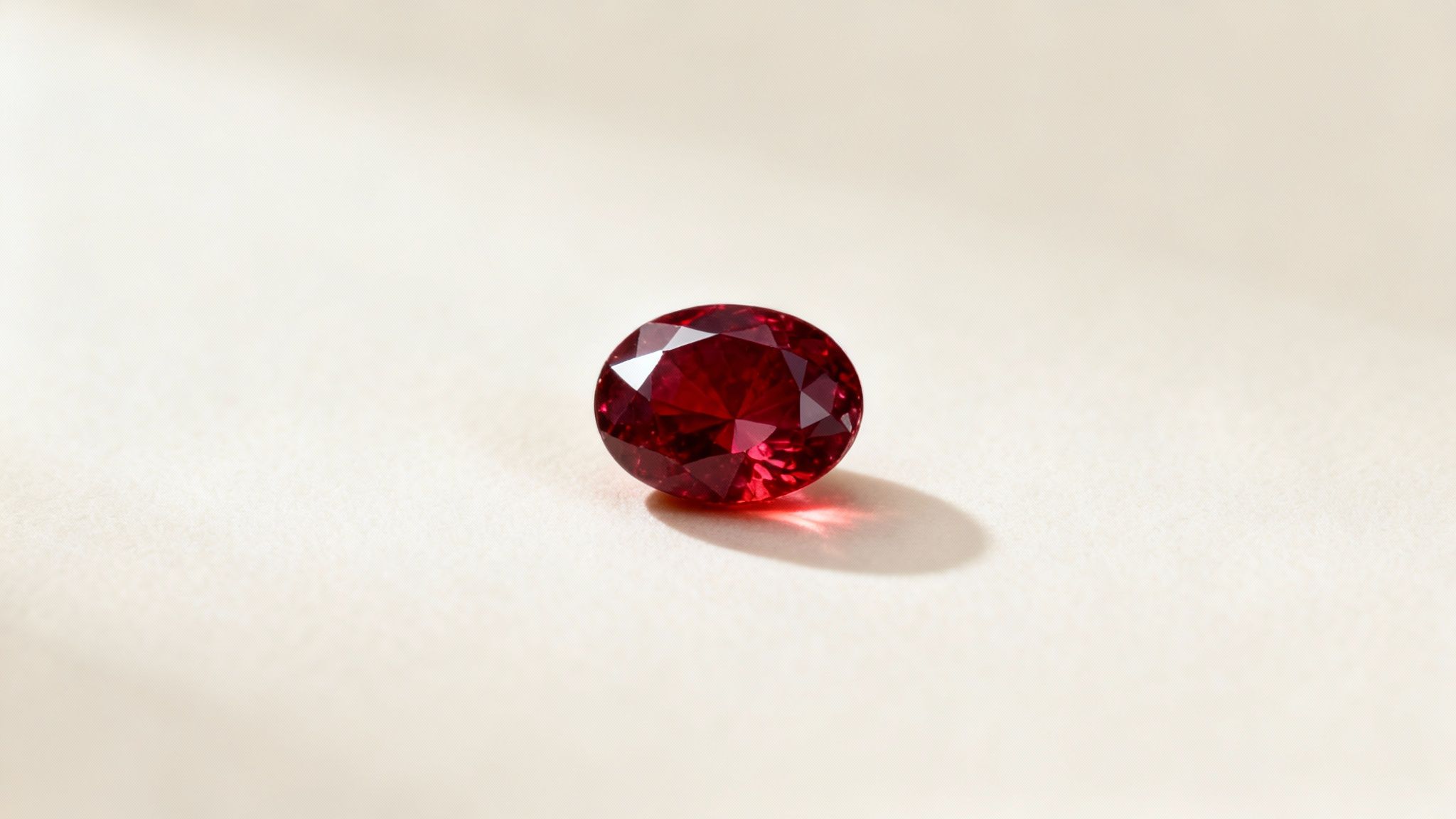 A close-up shot of a raw, beautiful ruby gemstone.