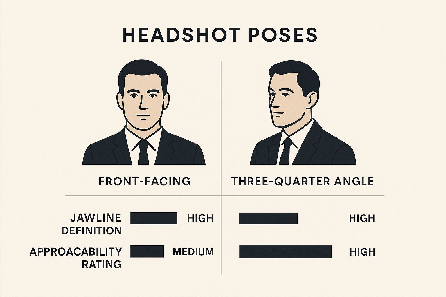Infographic about posing for a headshot
