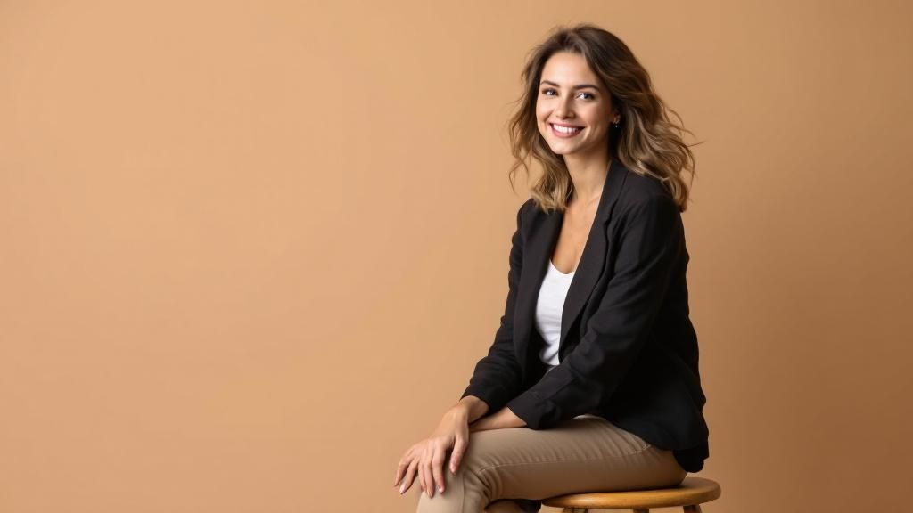 Professional headshot posing example