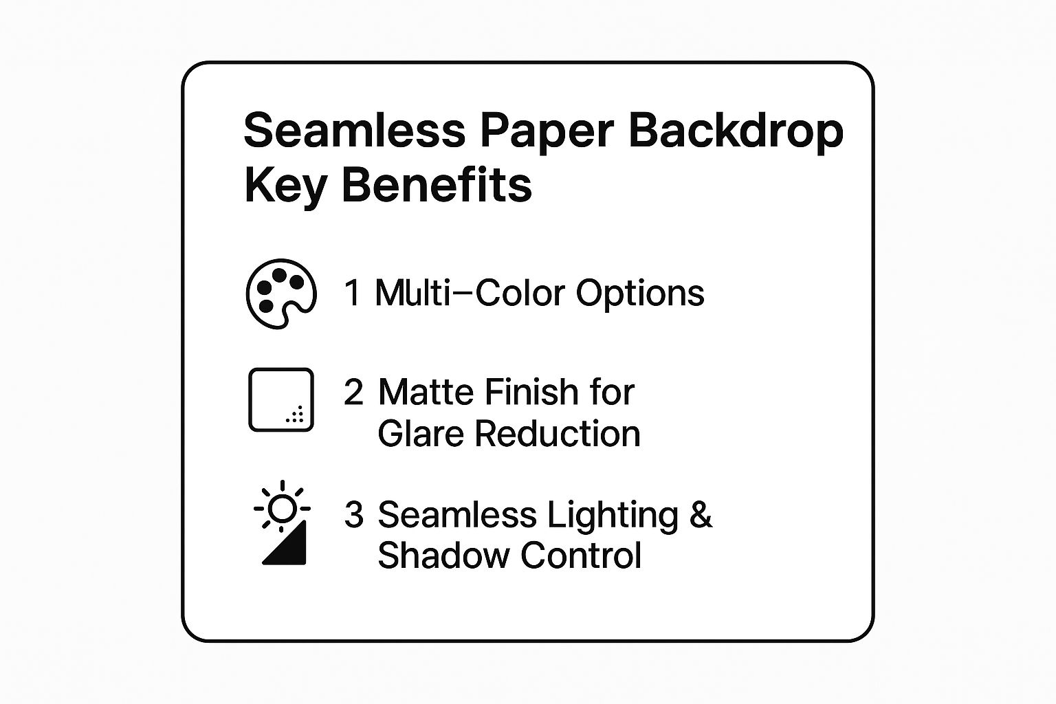 Infographic showing key data about Seamless Paper Backdrop