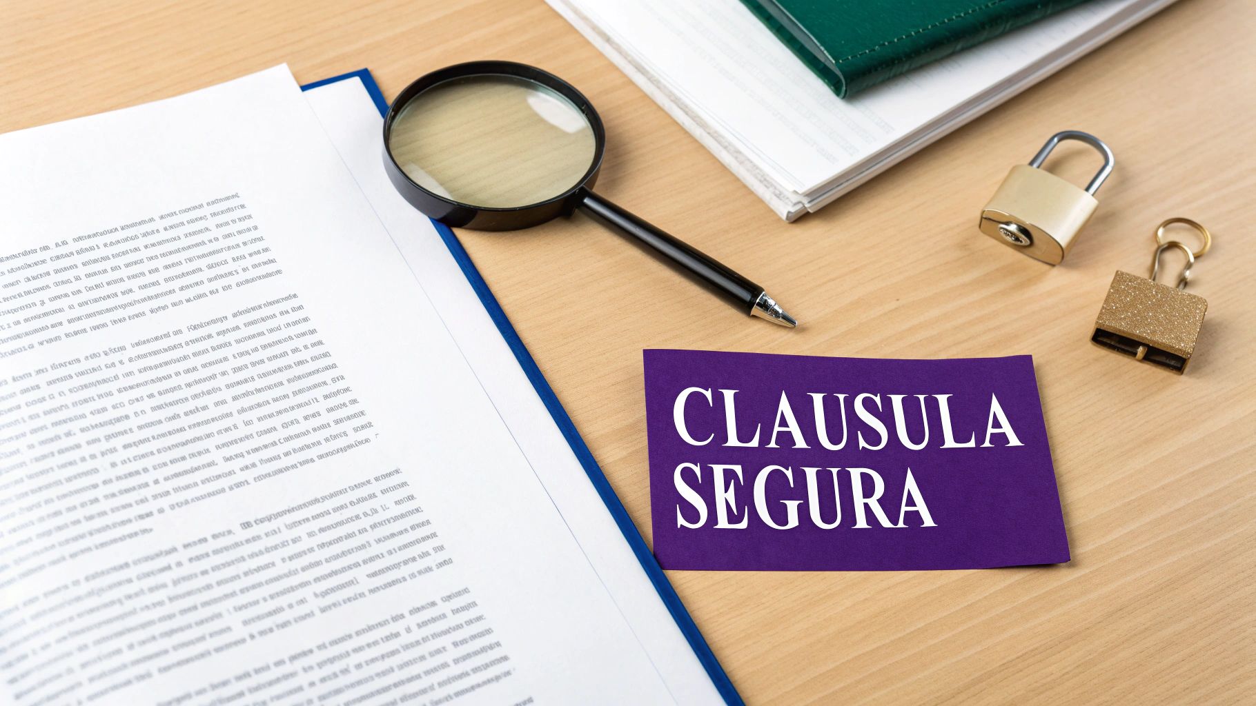 Close-up de uma pessoa assinando um contrato, com foco na caneta e na assinatura.